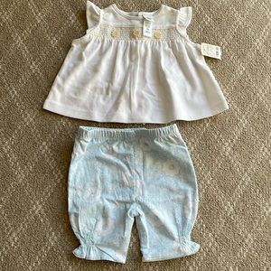 Little Me smocked 2 piece NWT